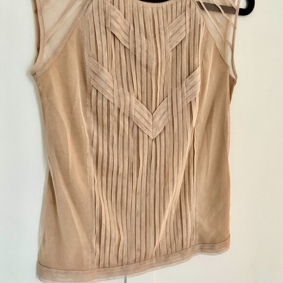 BCBG MaxAzria Sheer Nude Lace Tank Top - NEW Womens Size XS - Picture 7 of 9